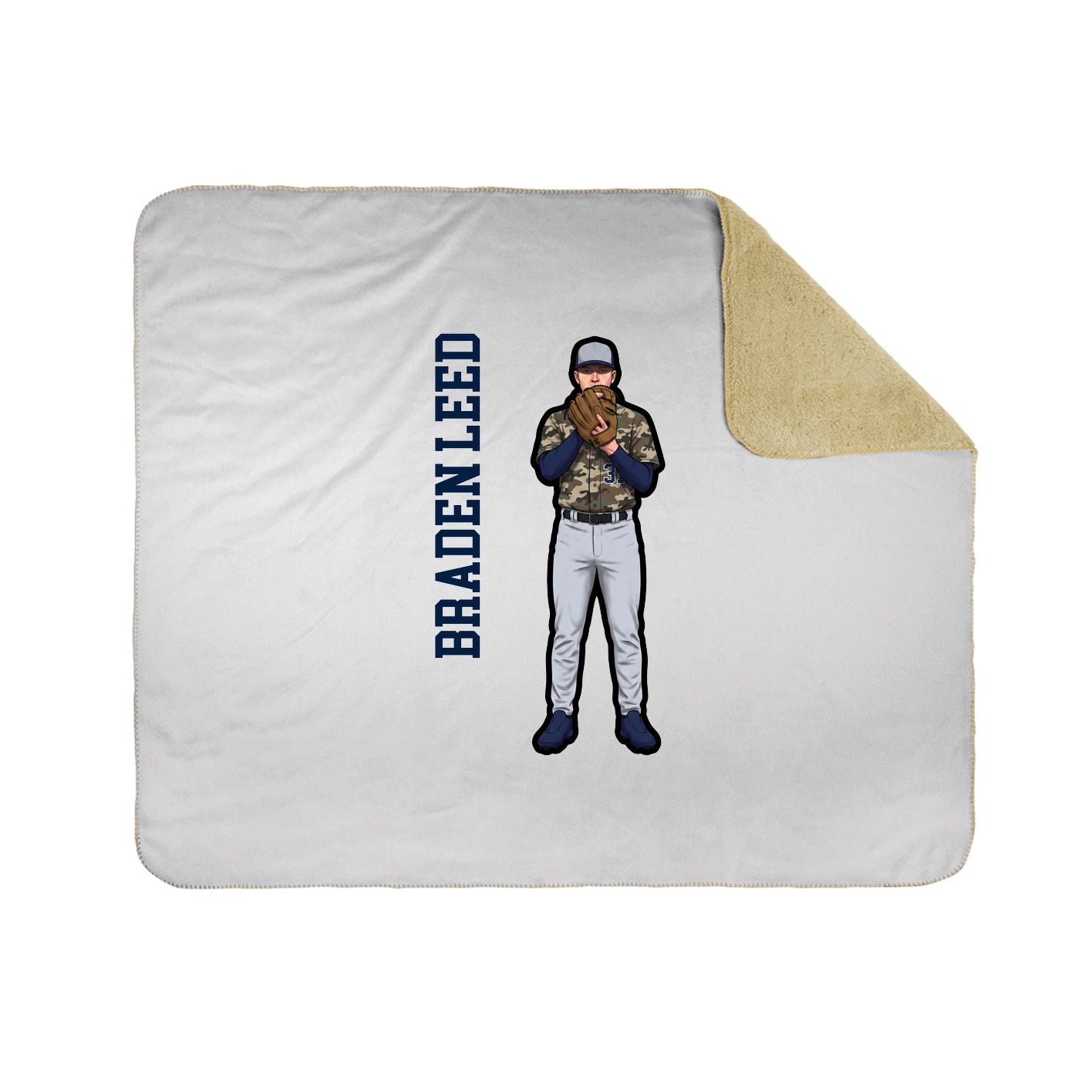 Throw Blanket — Name Vertical in White