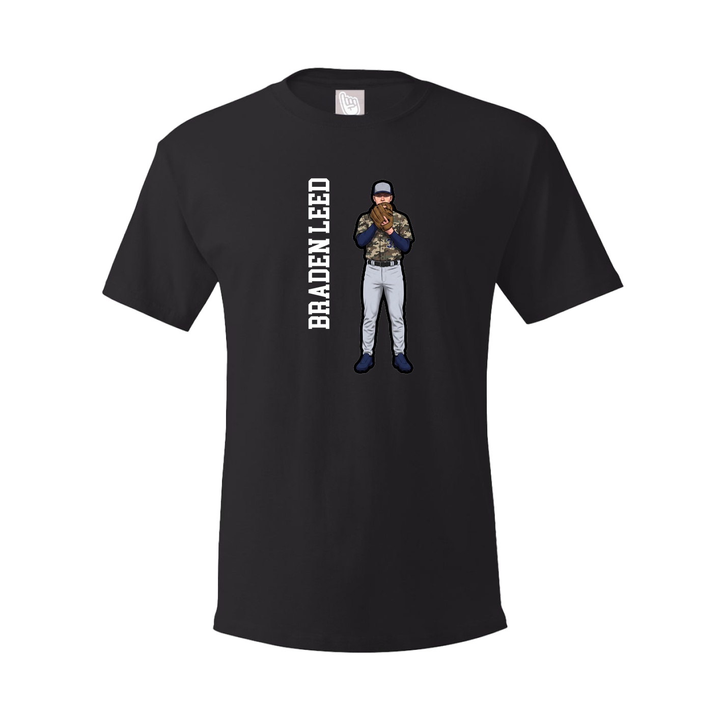 Youth Tee — Name Vertical in Black