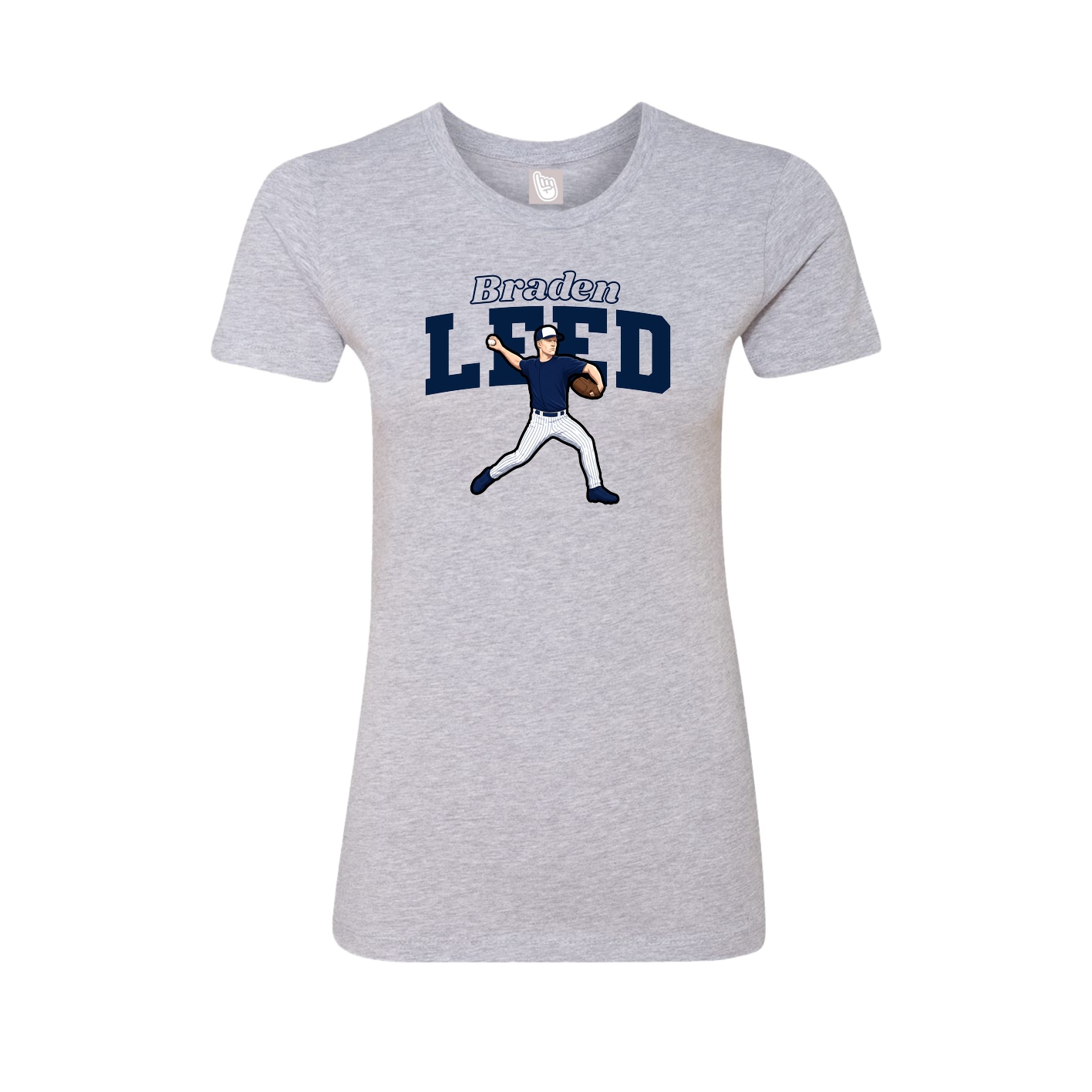 Fitted Women's Tee — Name Arch in Grey