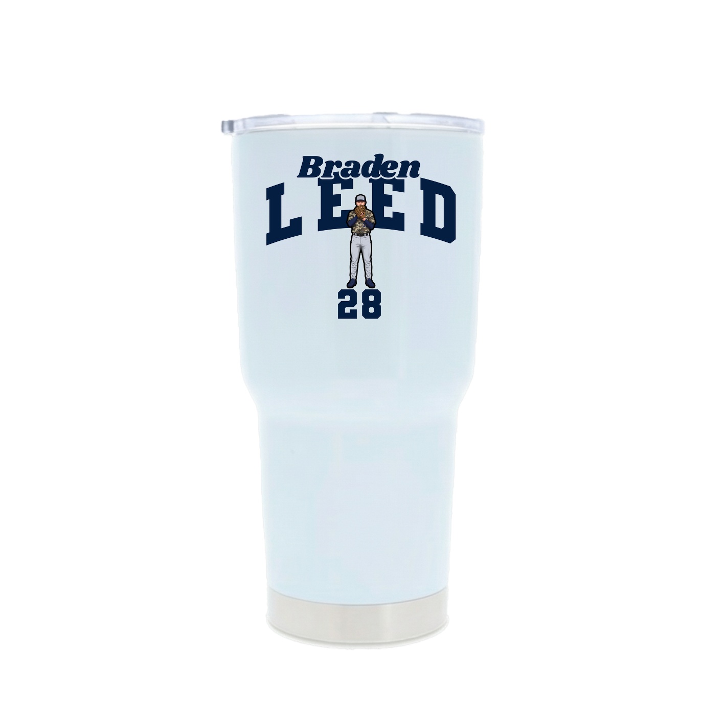 30oz Stainless Steel Tumbler — Signature Arch in White