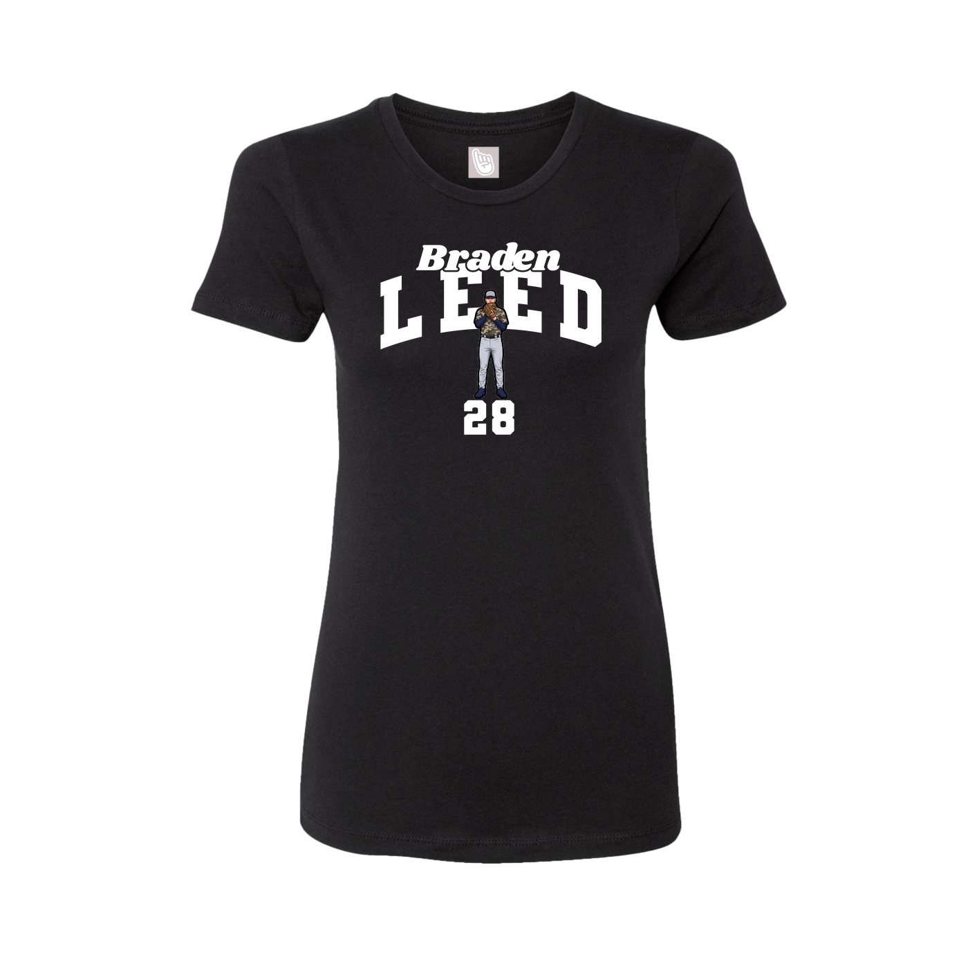 Fitted Women's Tee — Signature Arch in Black
