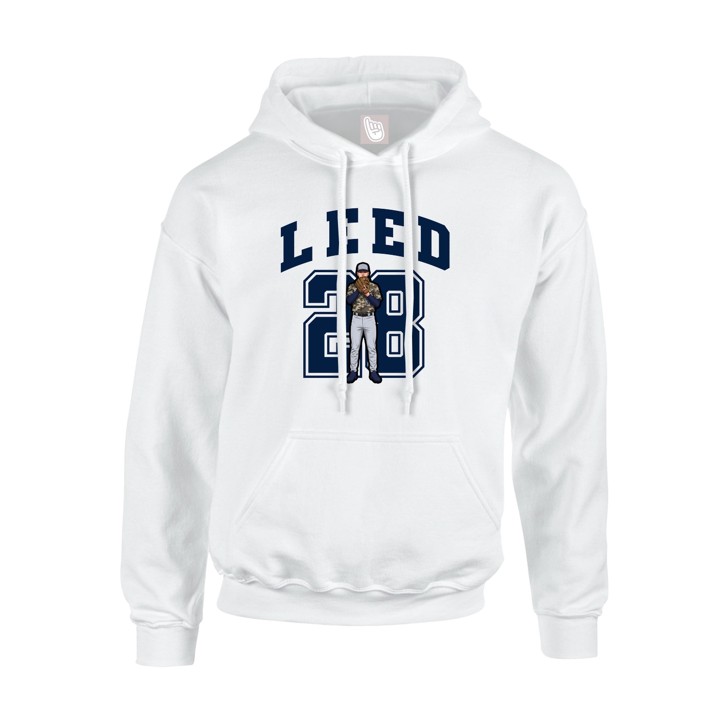 Youth Hoodie — Number in White