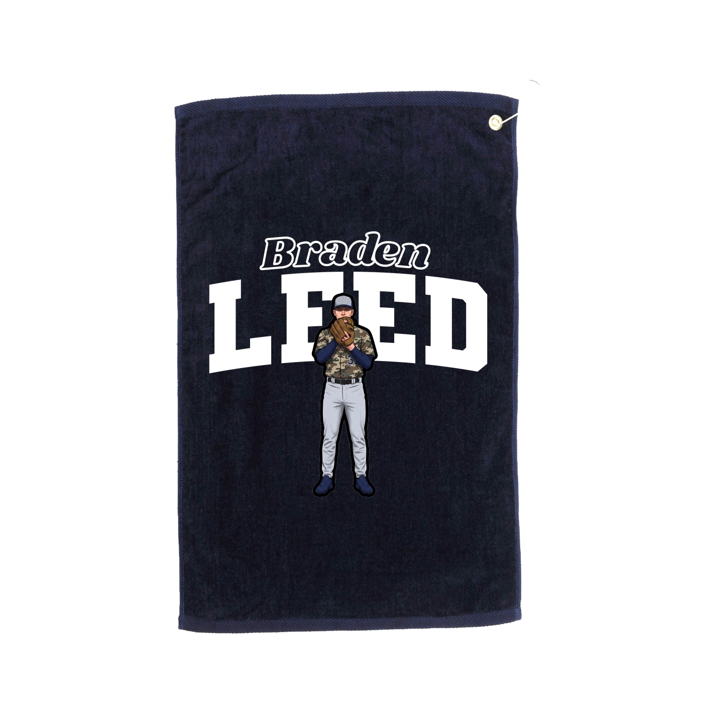 Golf Towel — Name Arch in Navy