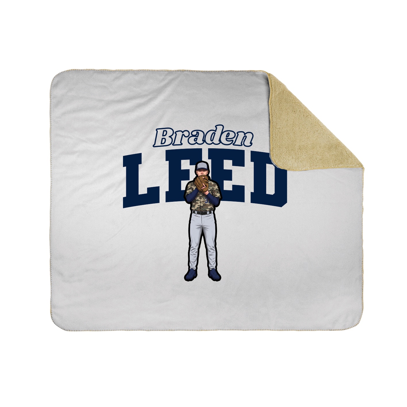 Throw Blanket — Name Arch in White