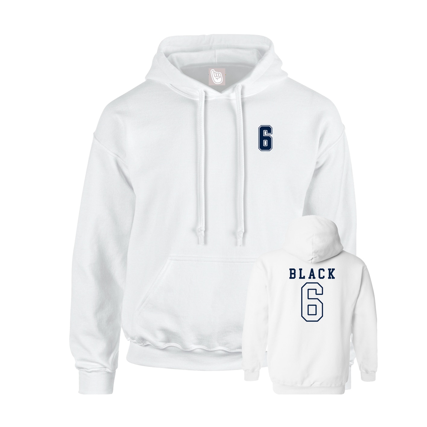 Hoodie — Chest Back in White