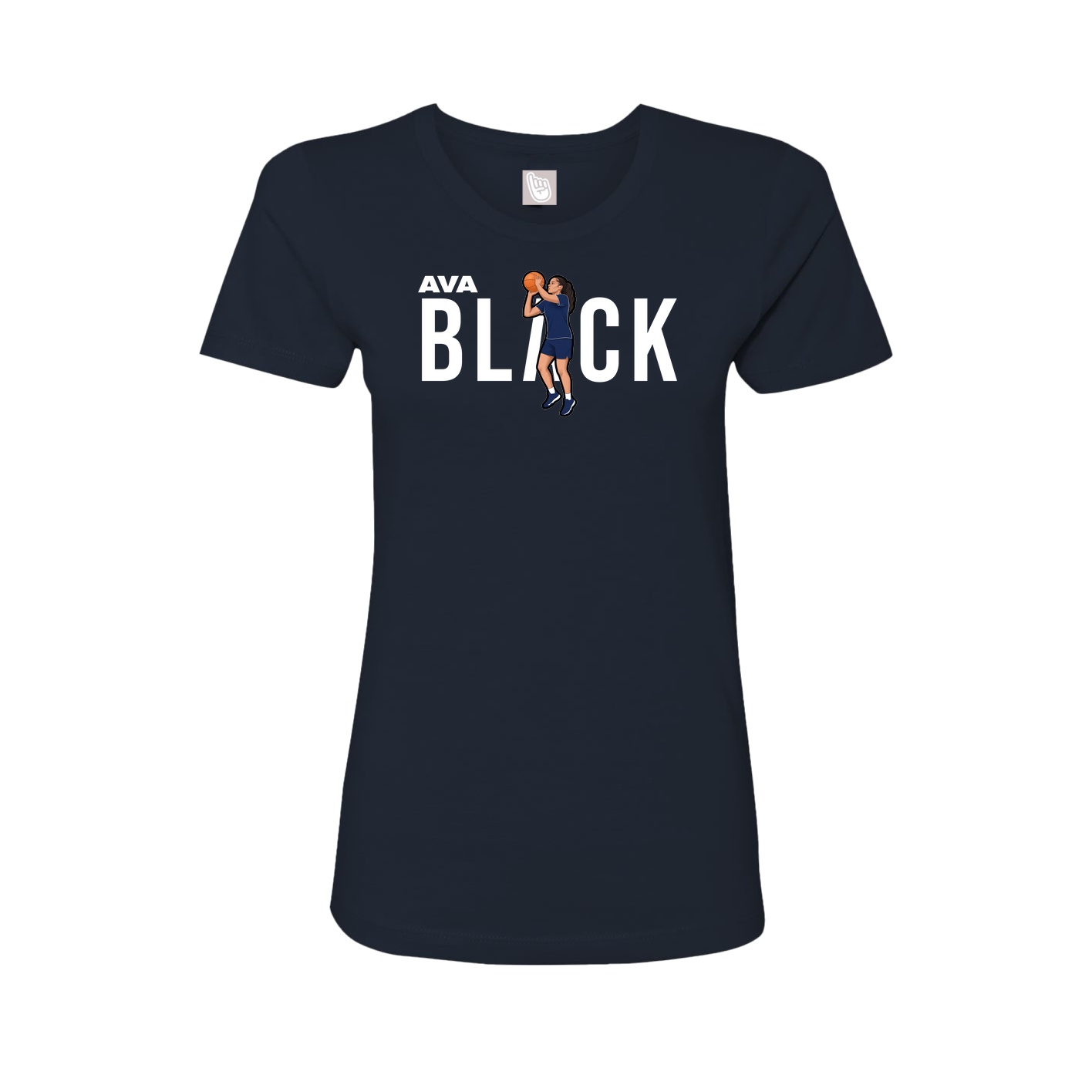 Fitted Women's Tee — Player Name in Navy