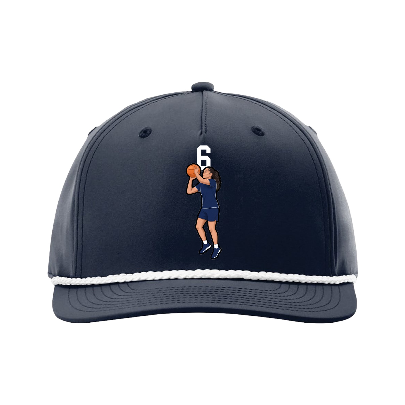 Five-Panel Classic Rope Cap — Number Top in Navy