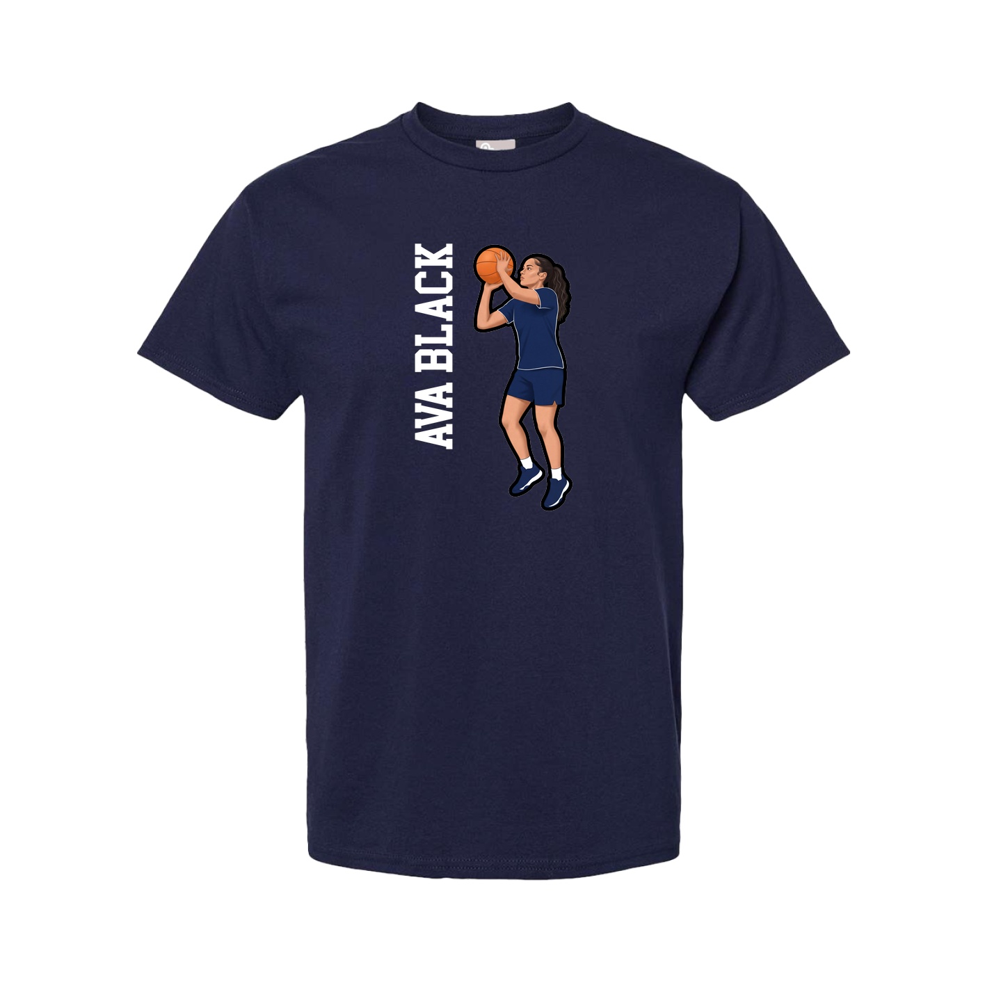 Tee — Name Vertical in Navy