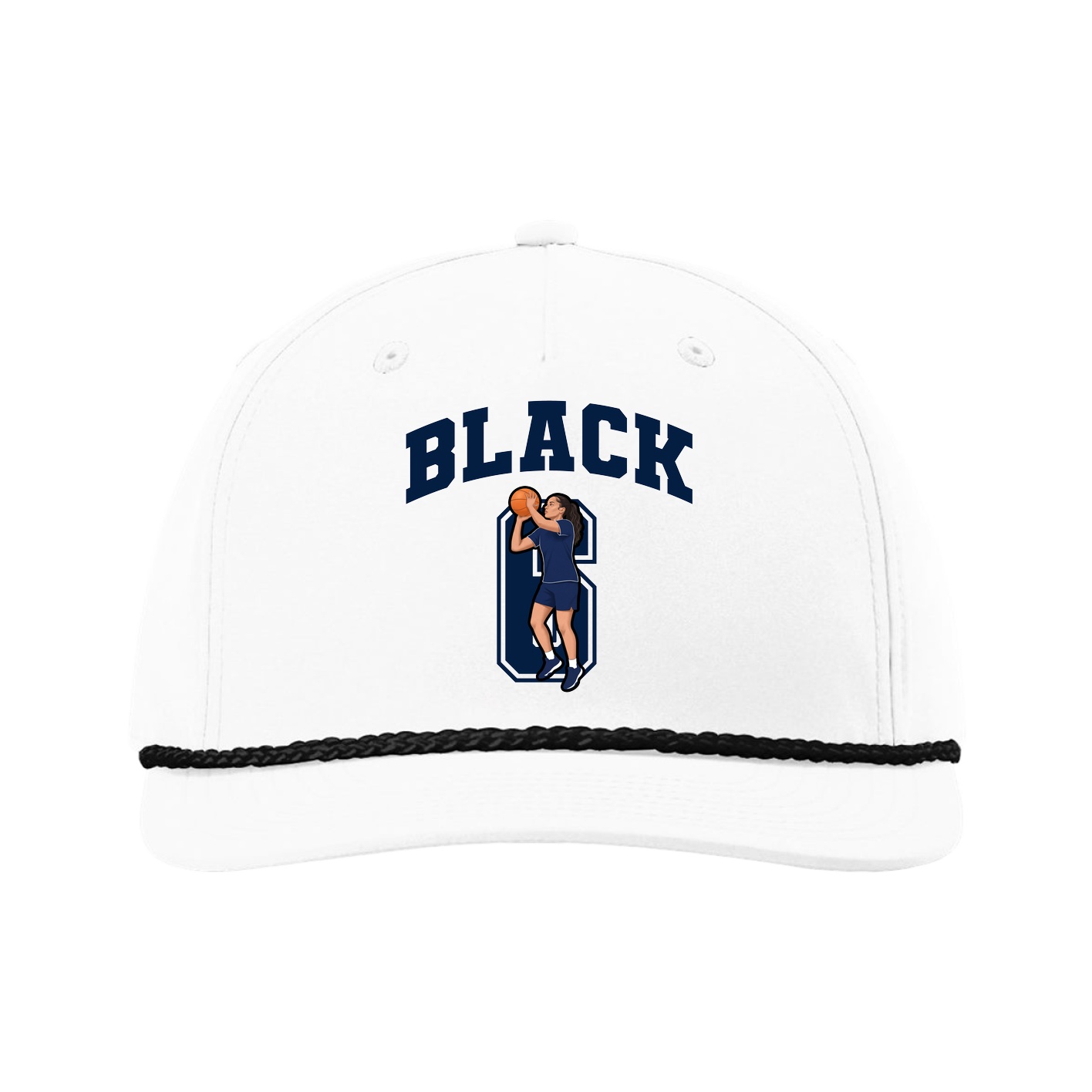 Five-Panel Classic Rope Cap — Number in White