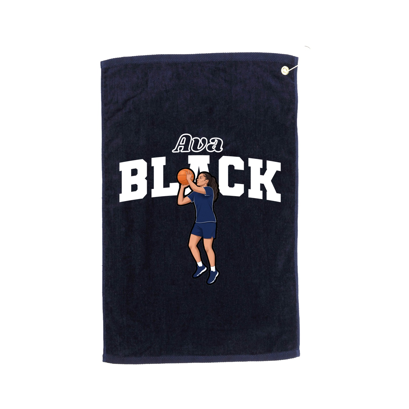 Golf Towel — Name Arch in Navy