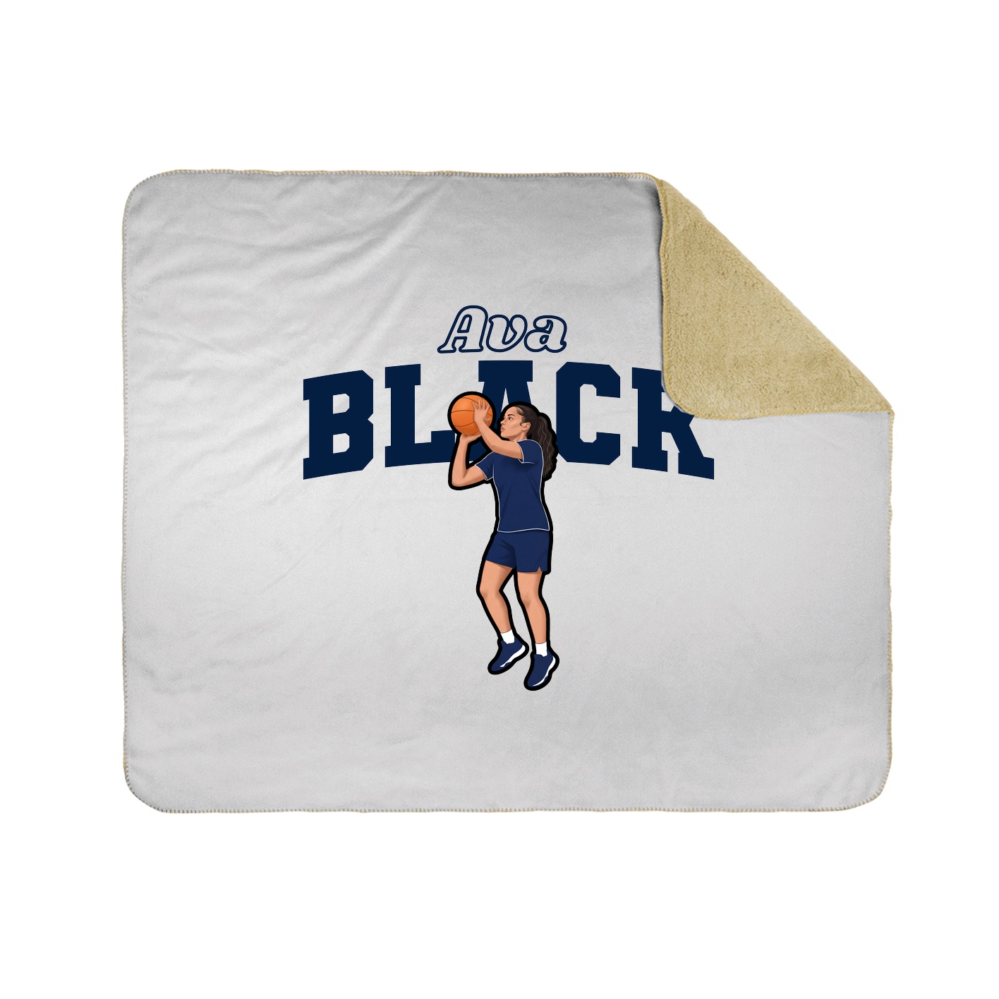 Throw Blanket — Name Arch in White