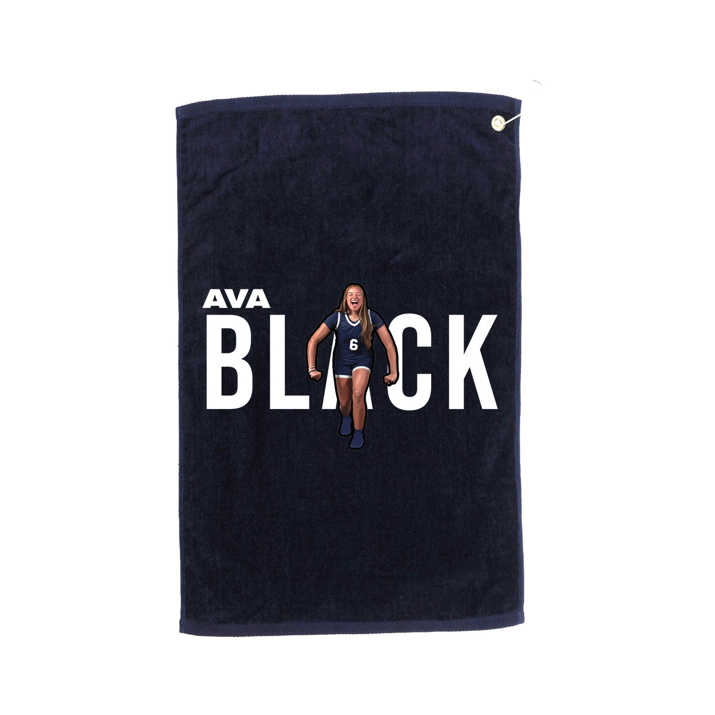 Golf Towel — Player Name in Navy