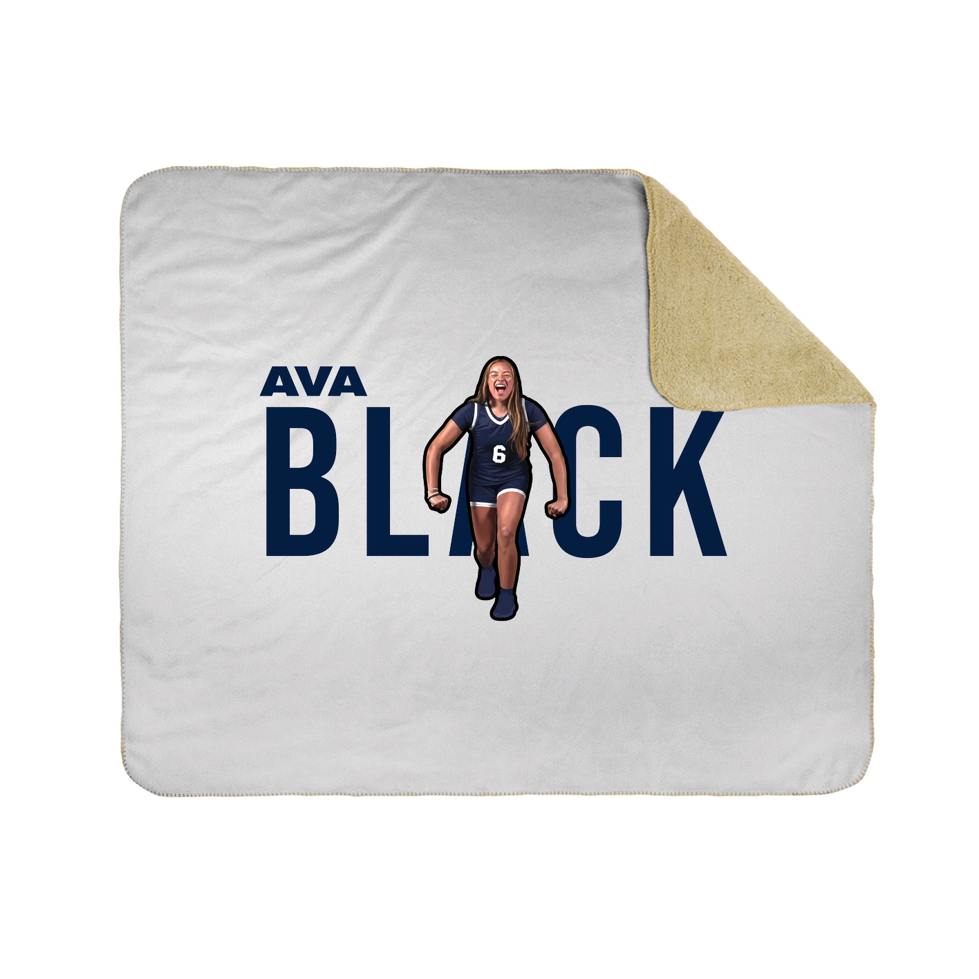 Throw Blanket — Player Name in White