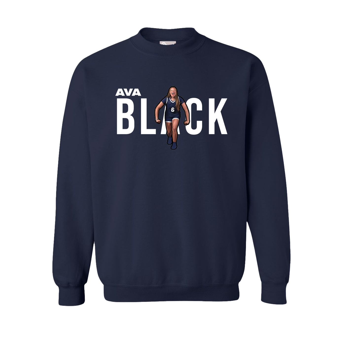 Fleece Crew — Player Name in Navy