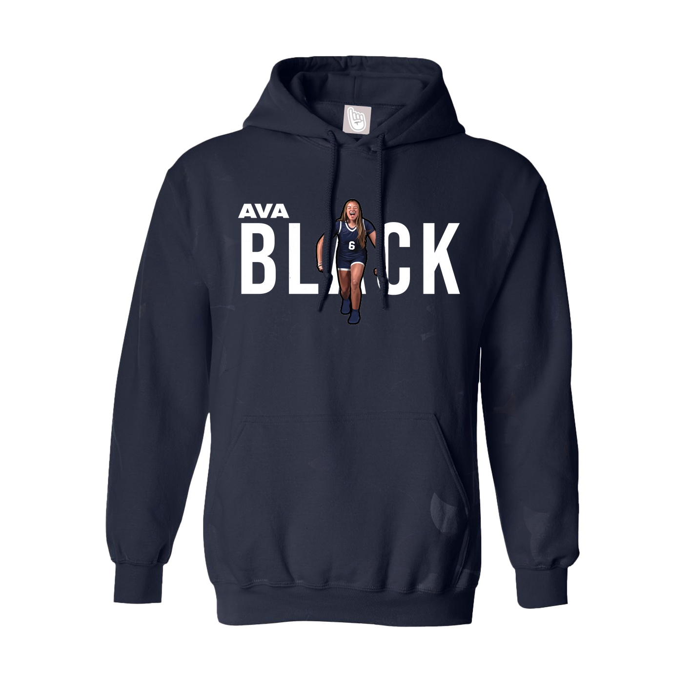 Youth Hoodie — Player Name in Navy