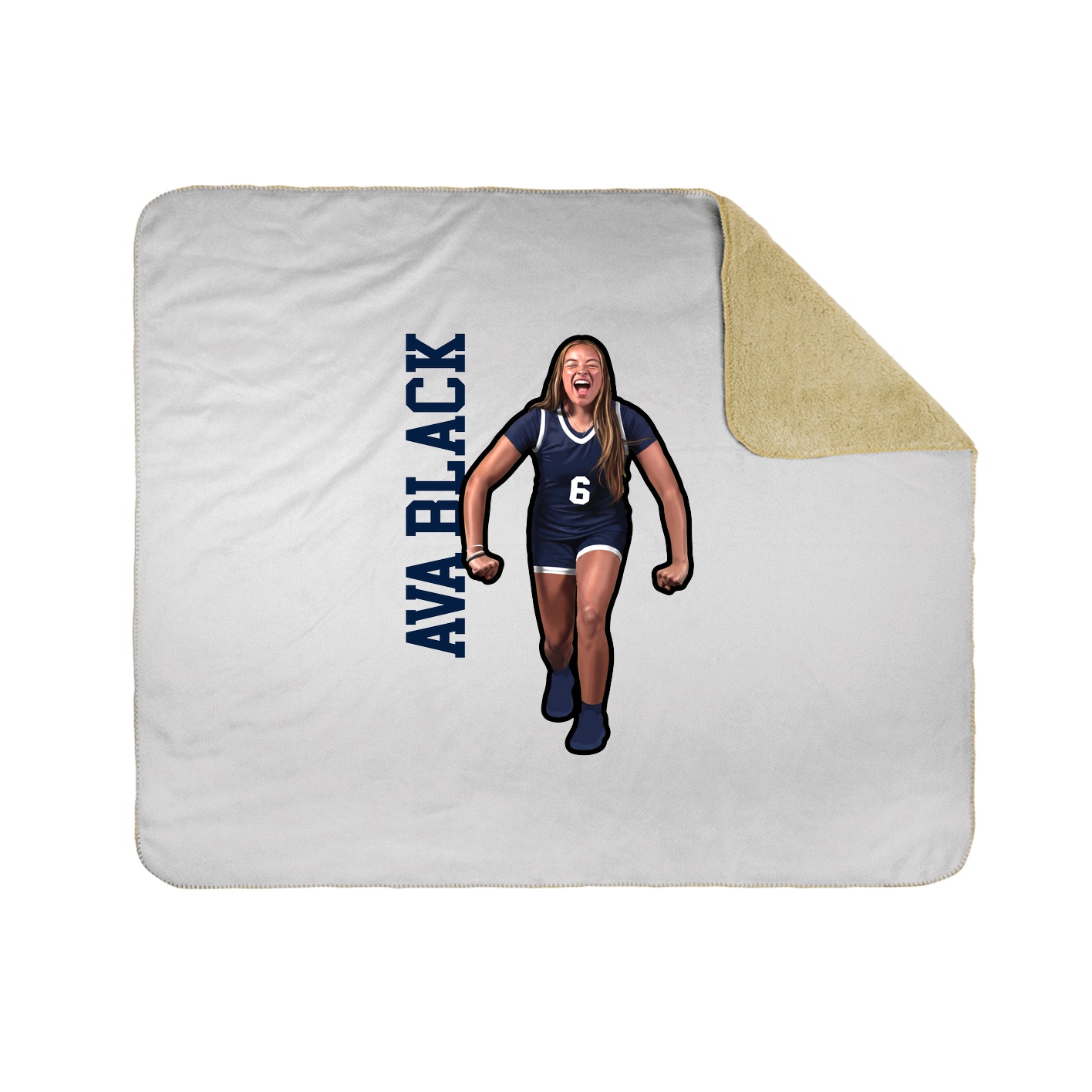 Throw Blanket — Name Vertical in White