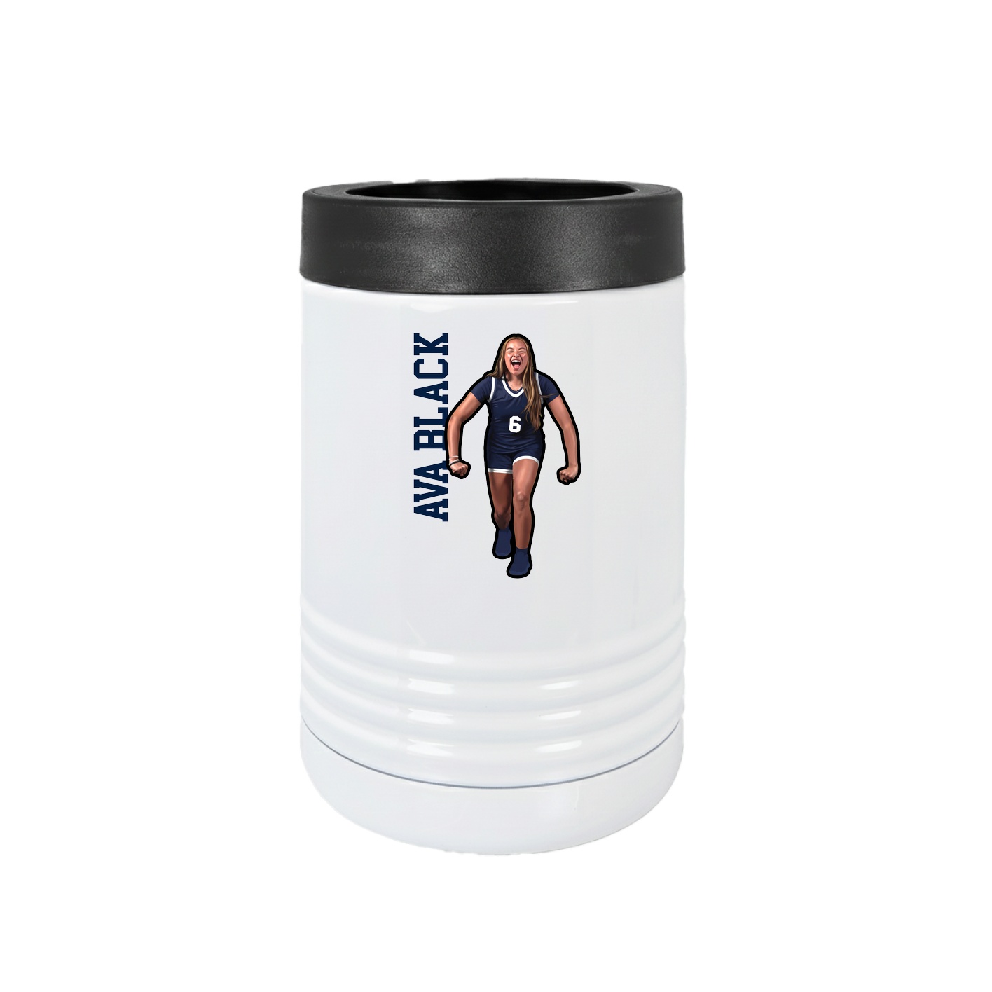 Beverage Holder — Name Vertical in White