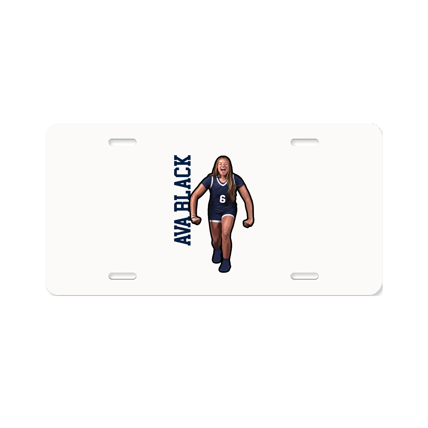 License Plate — Name Vertical in Classic