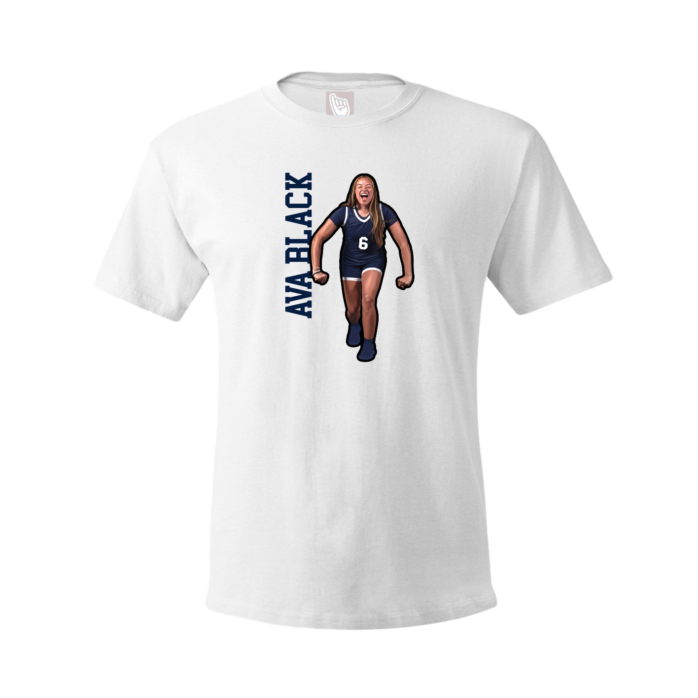 Tee — Name Vertical in White