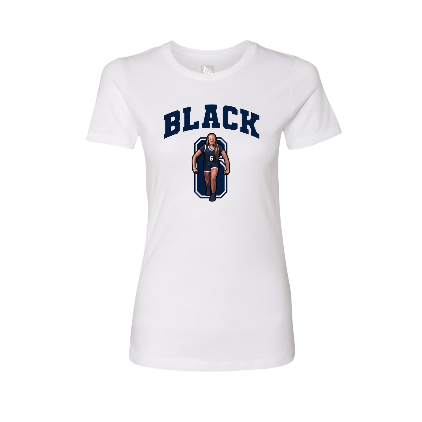 Fitted Women's Tee — Number in White