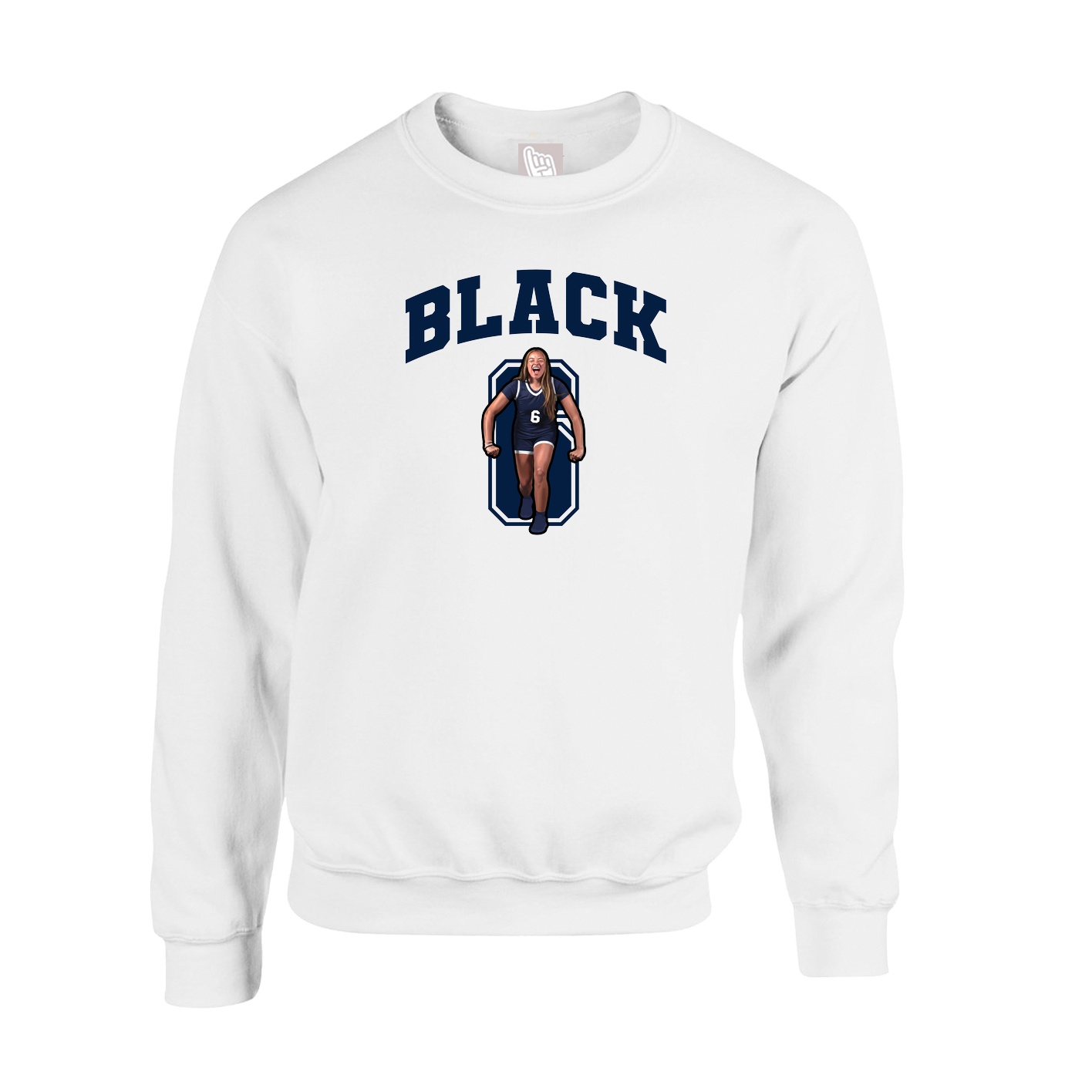 Fleece Crew — Number in White
