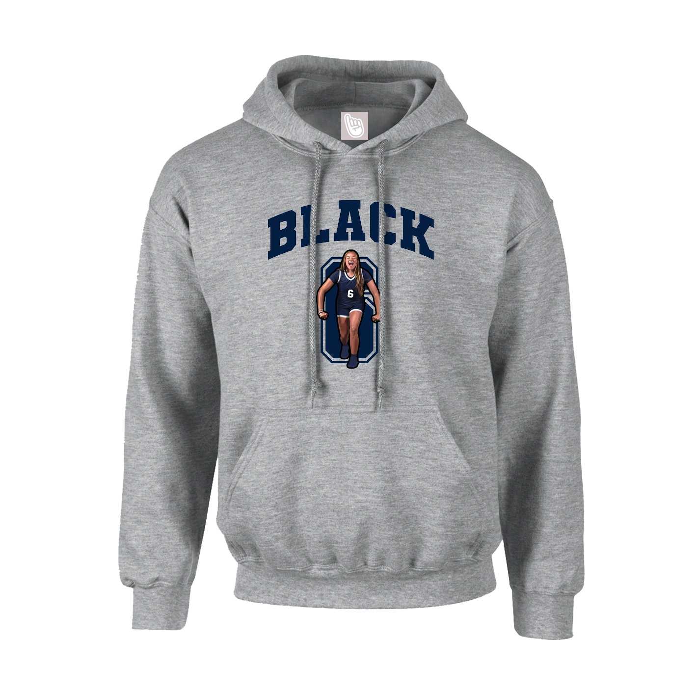 Youth Hoodie — Number in Grey