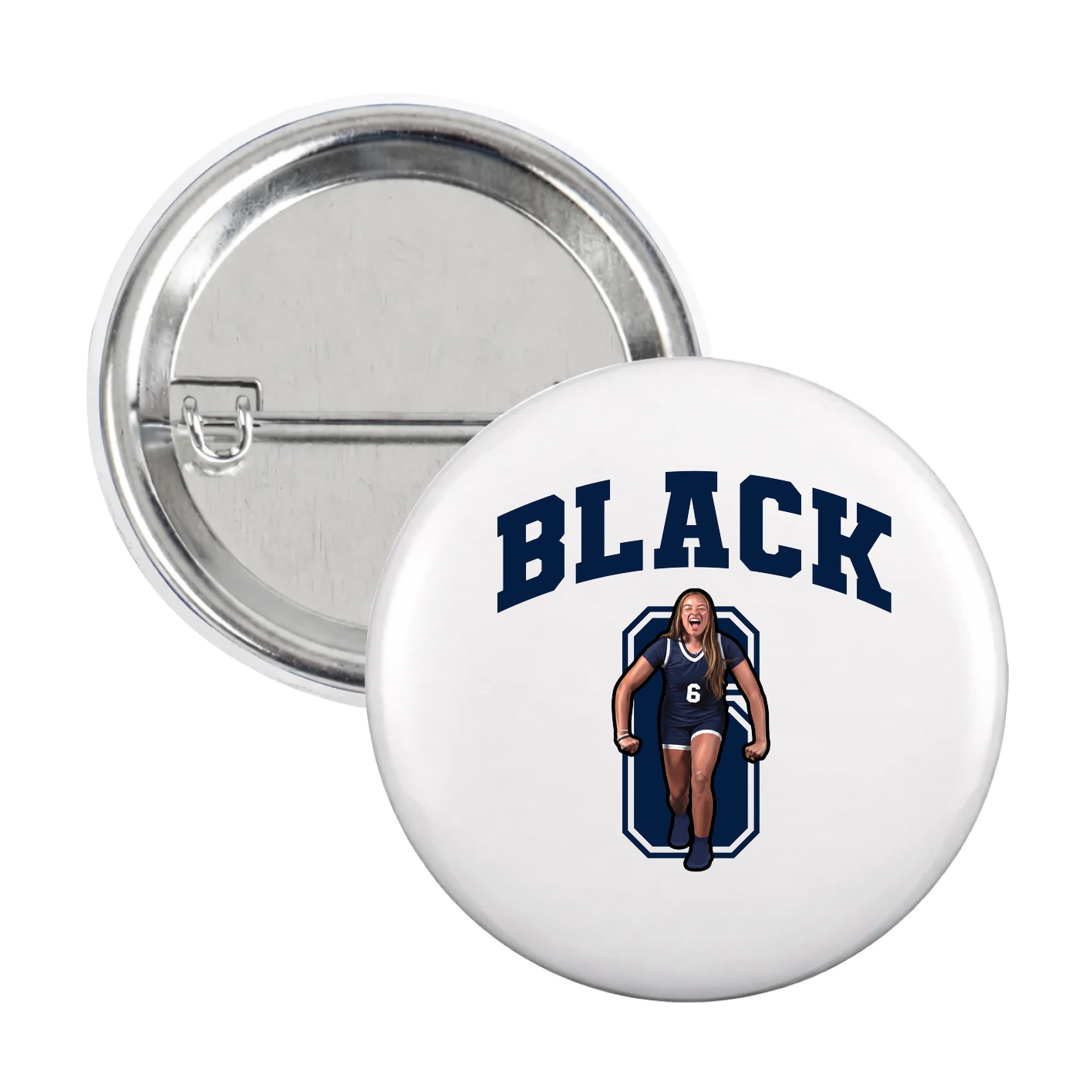 Game Day Button — Number in White