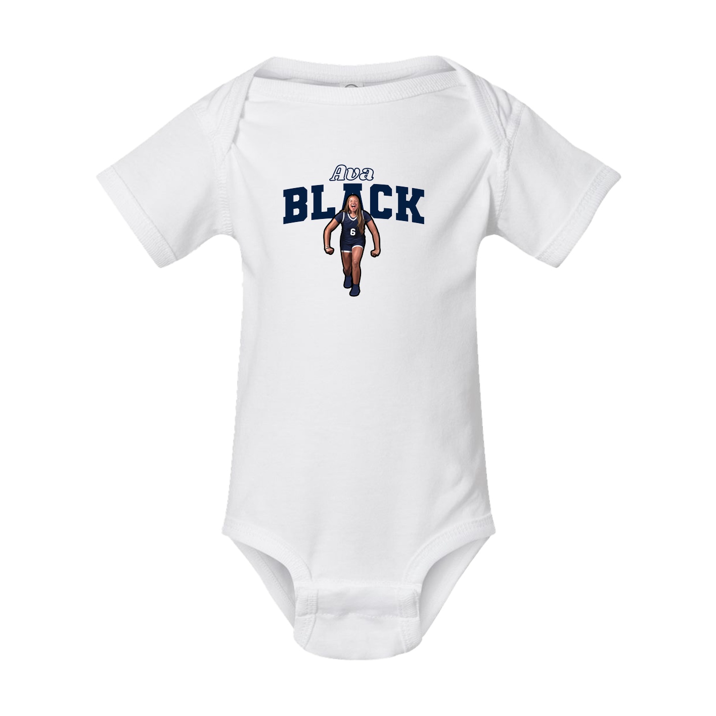 Baby Onesie — Name Arch in White