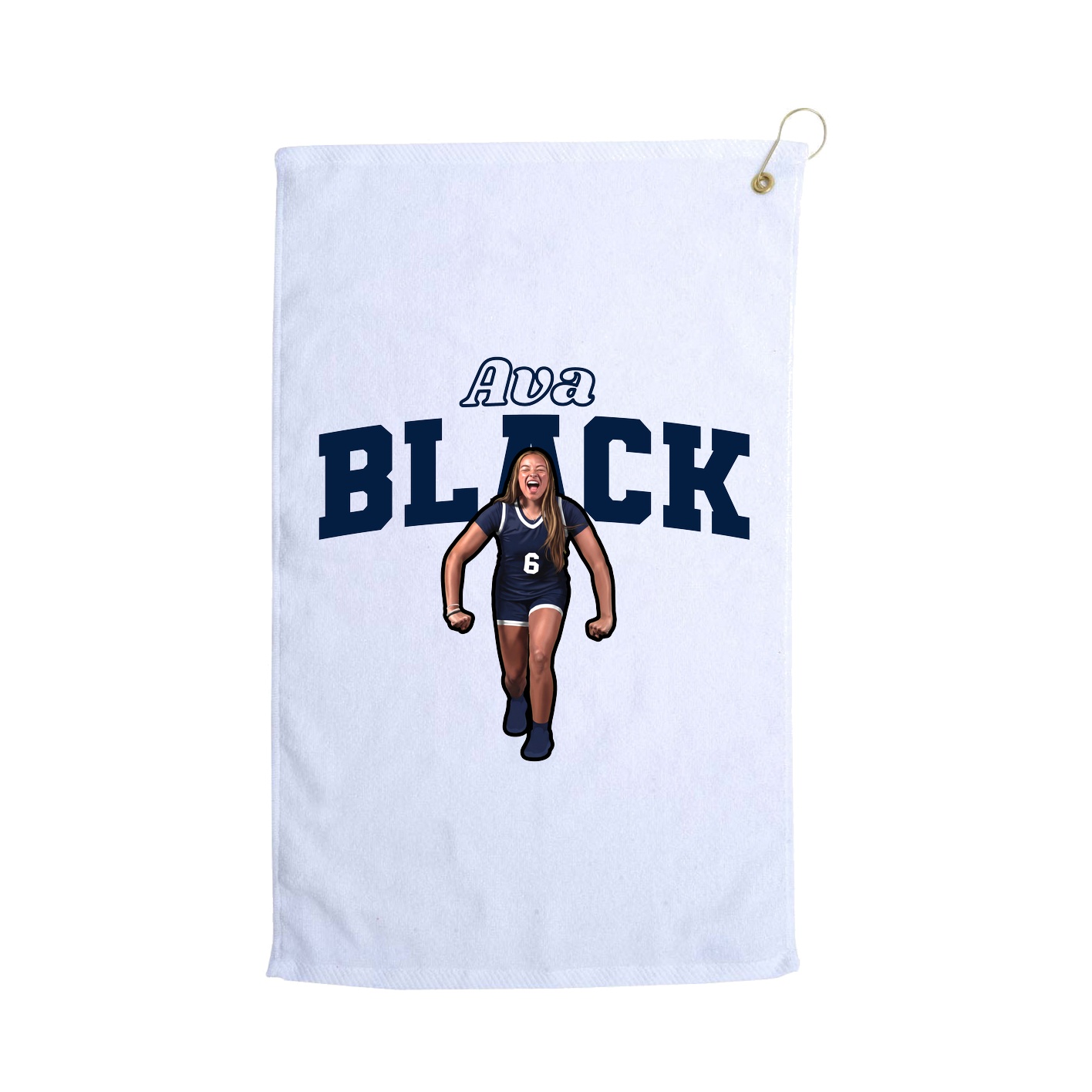 Golf Towel — Name Arch in White
