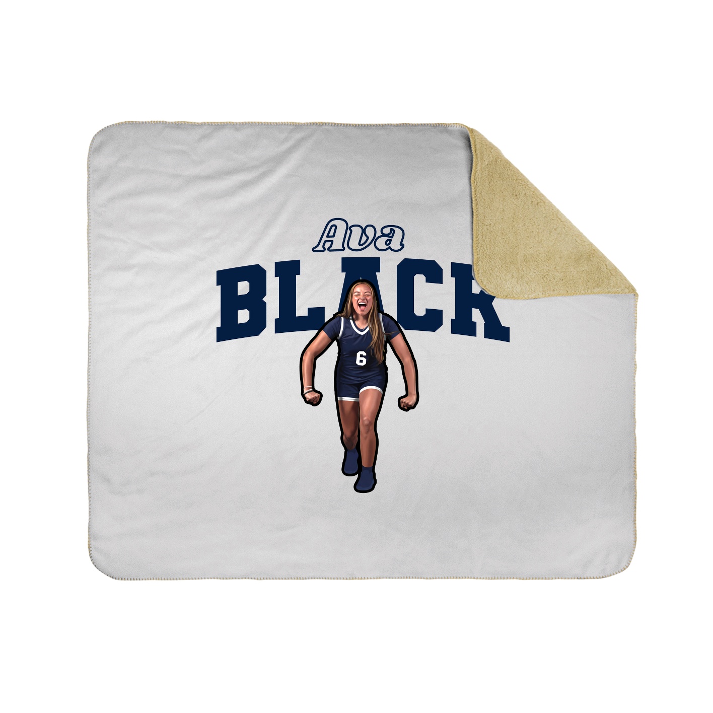 Throw Blanket — Name Arch in White