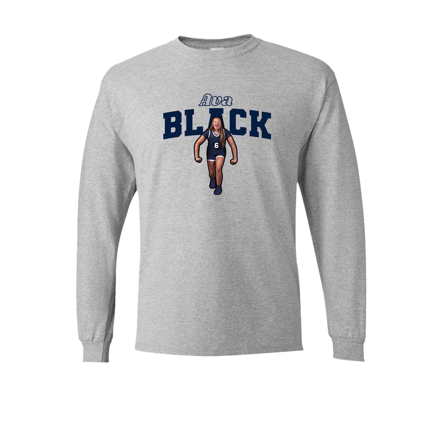 Long Sleeve Tee — Name Arch in Grey