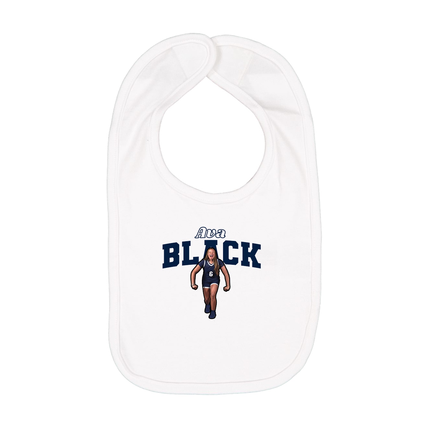 Infant Bib — Name Arch in White
