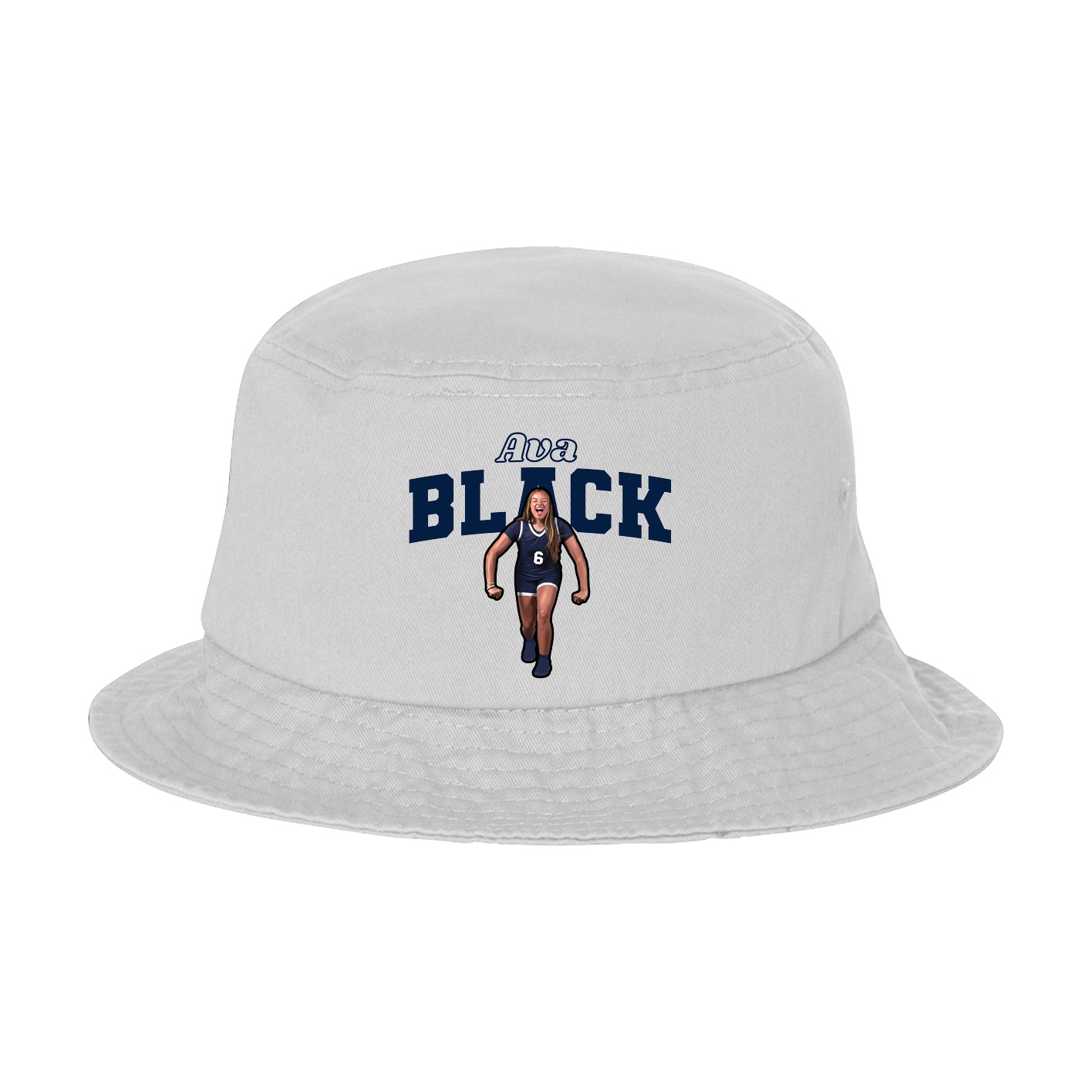 Bucket Cap — Name Arch in White