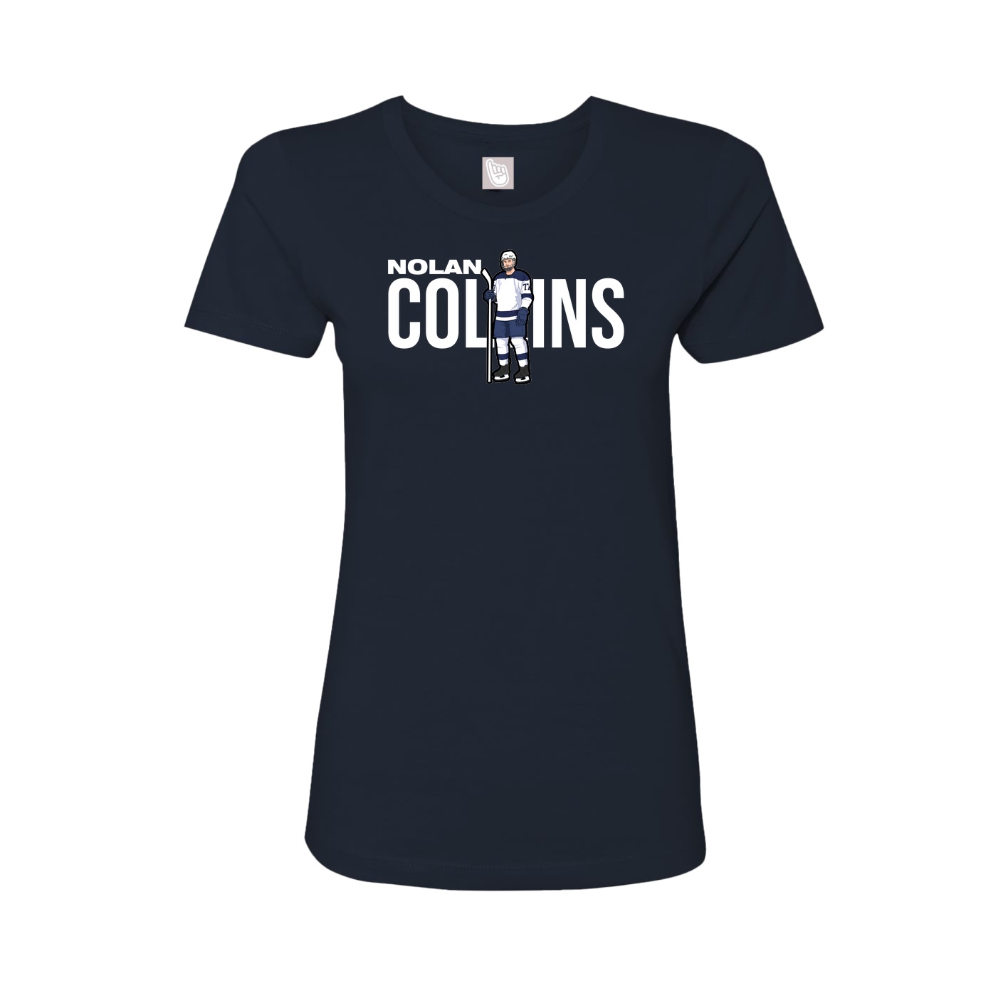 Fitted Women's Tee — Player Name in Navy