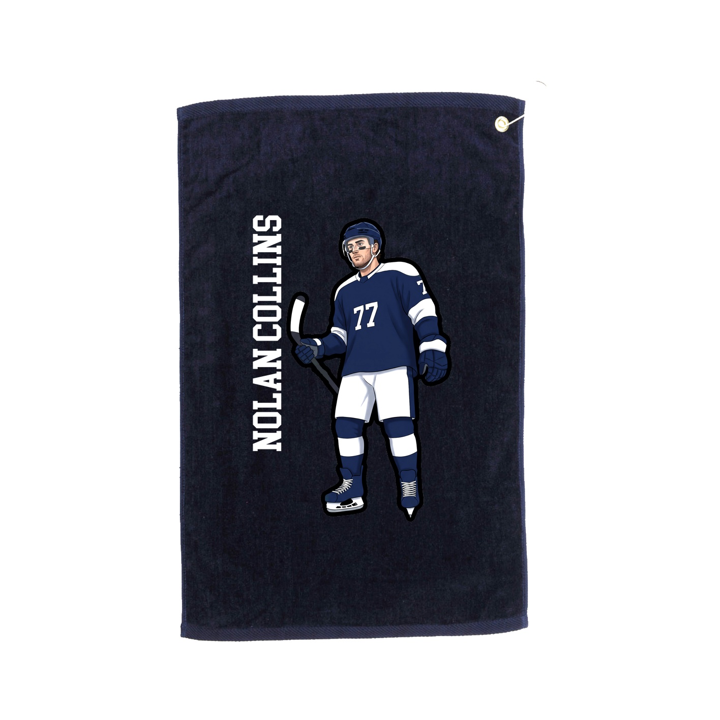 Golf Towel — Name Vertical in Navy