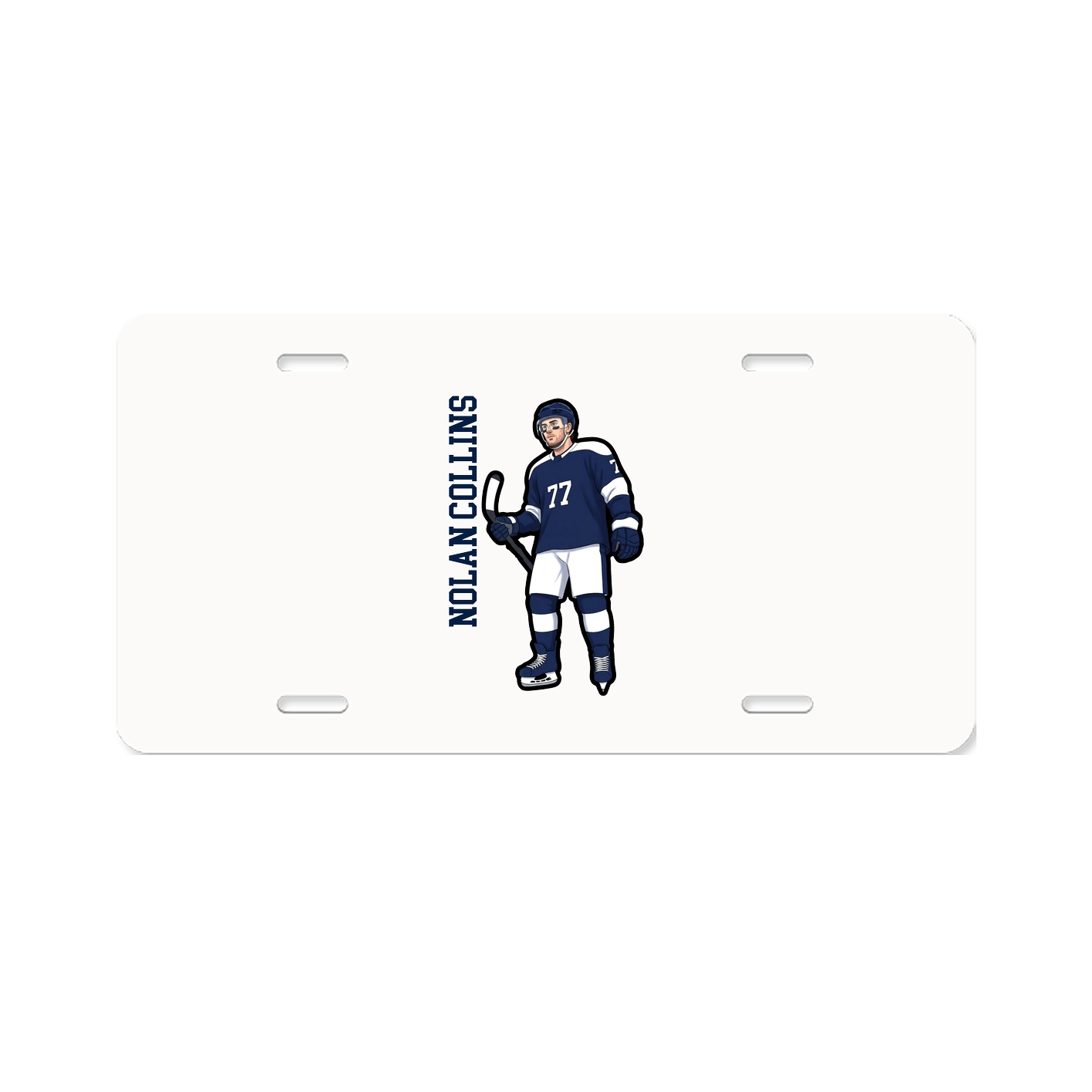 License Plate — Name Vertical in Classic
