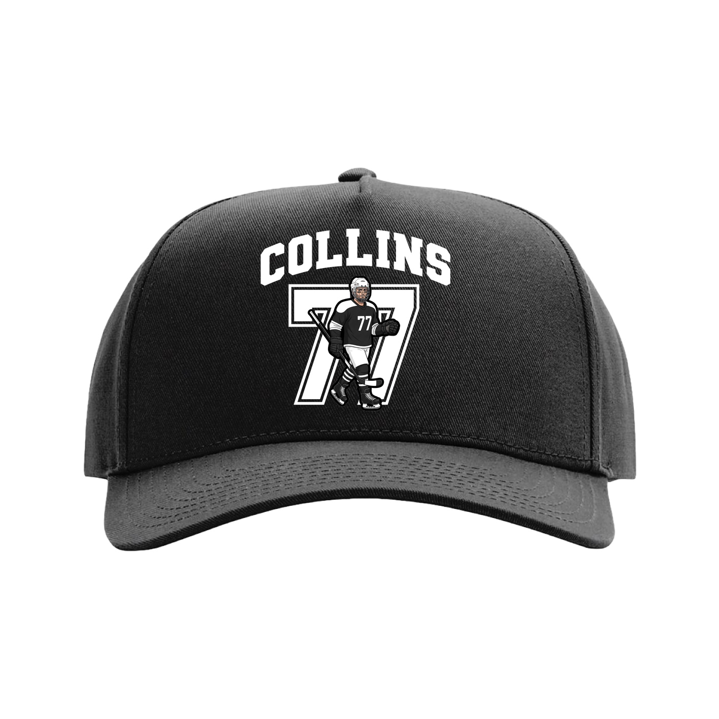 Full Fabric Five-Panel Champ Cap — Number in Black