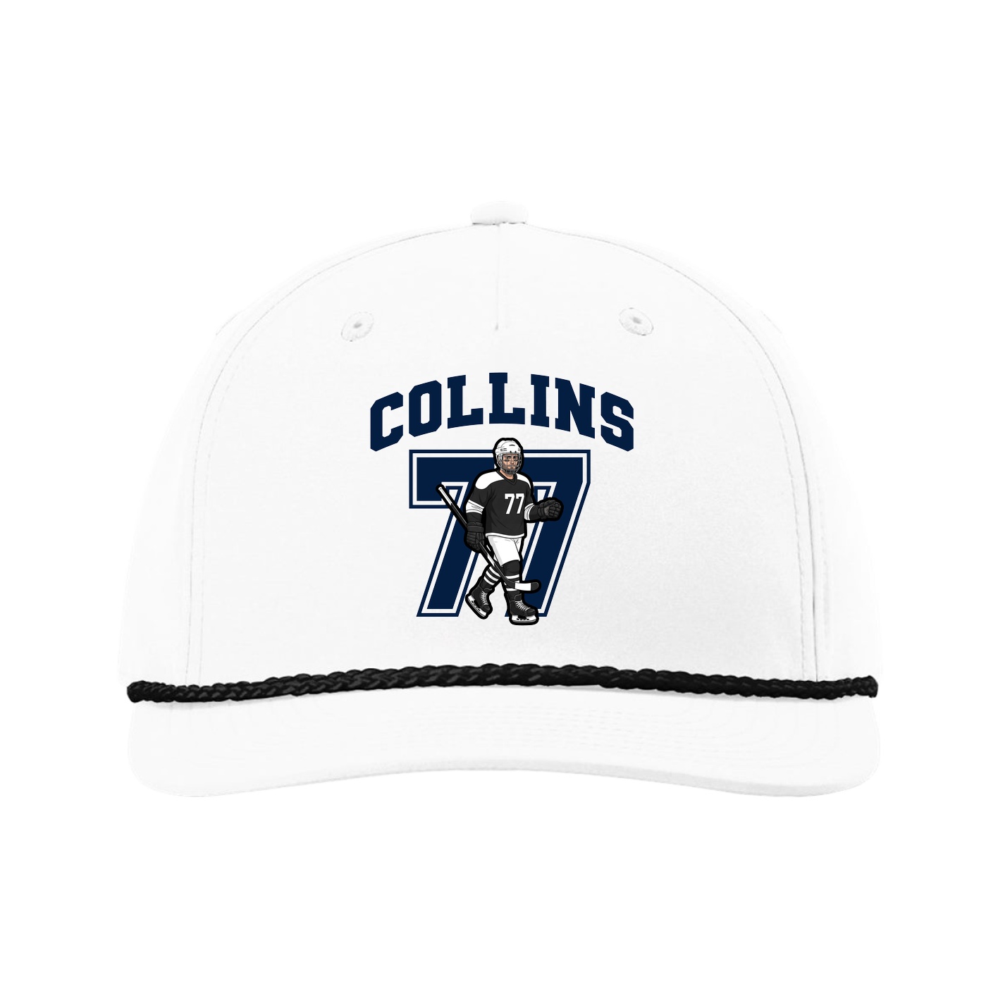 Five-Panel Classic Rope Cap — Number in White