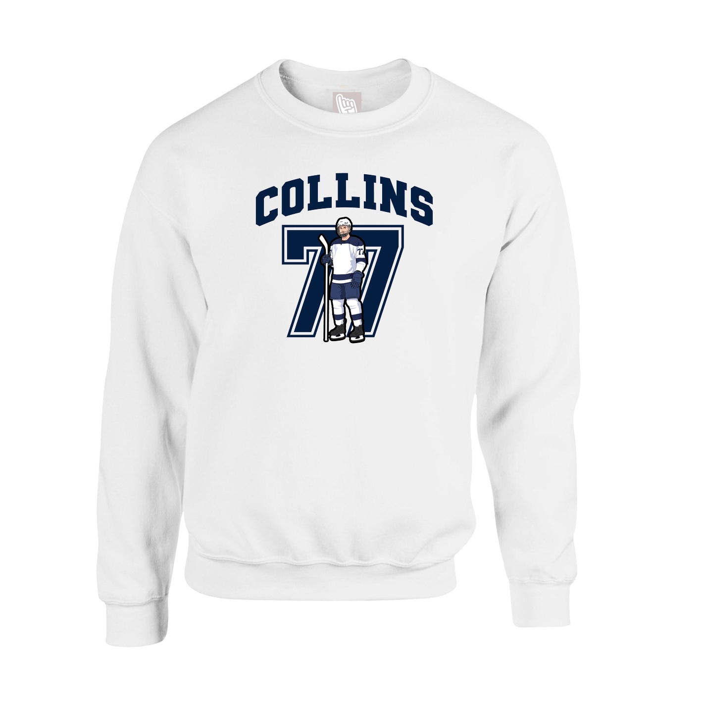 Fleece Crew — Number in White