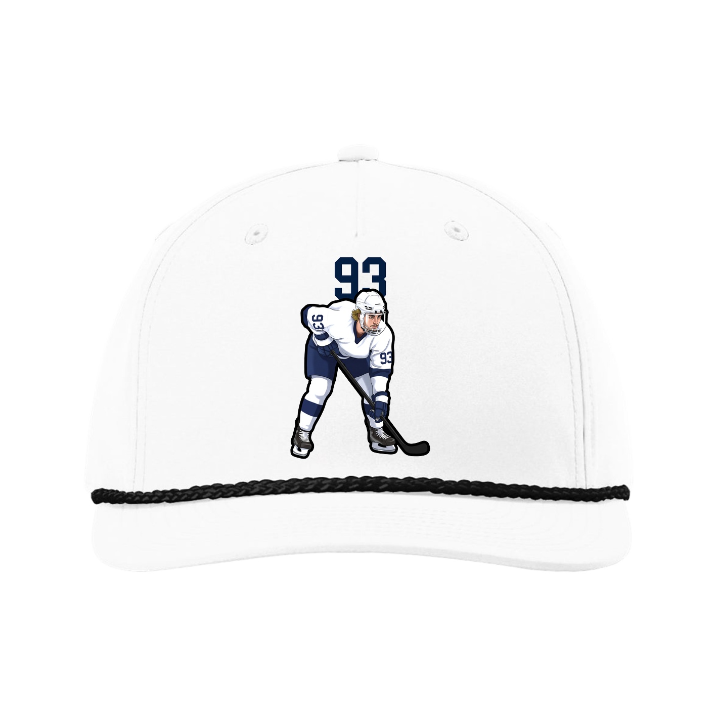 Five-Panel Classic Rope Cap — Number Top in White
