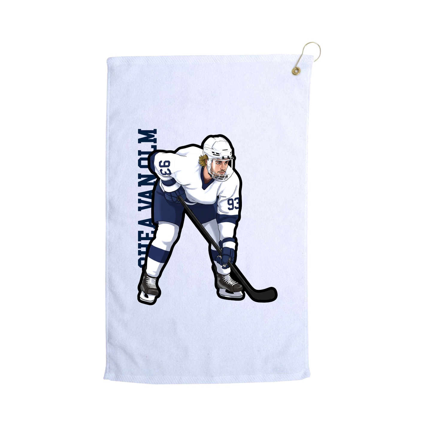 Golf Towel — Name Vertical in White
