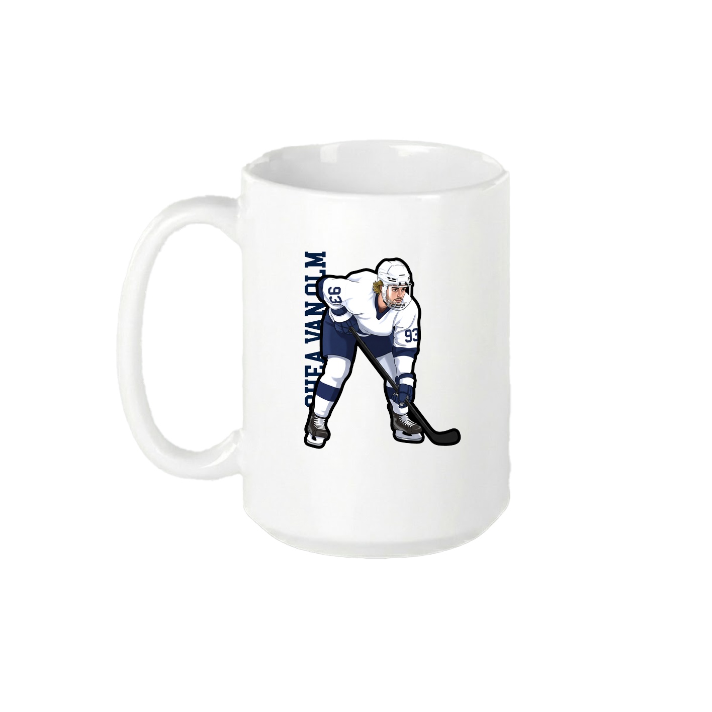 15oz Coffee Mug — Name Vertical in White