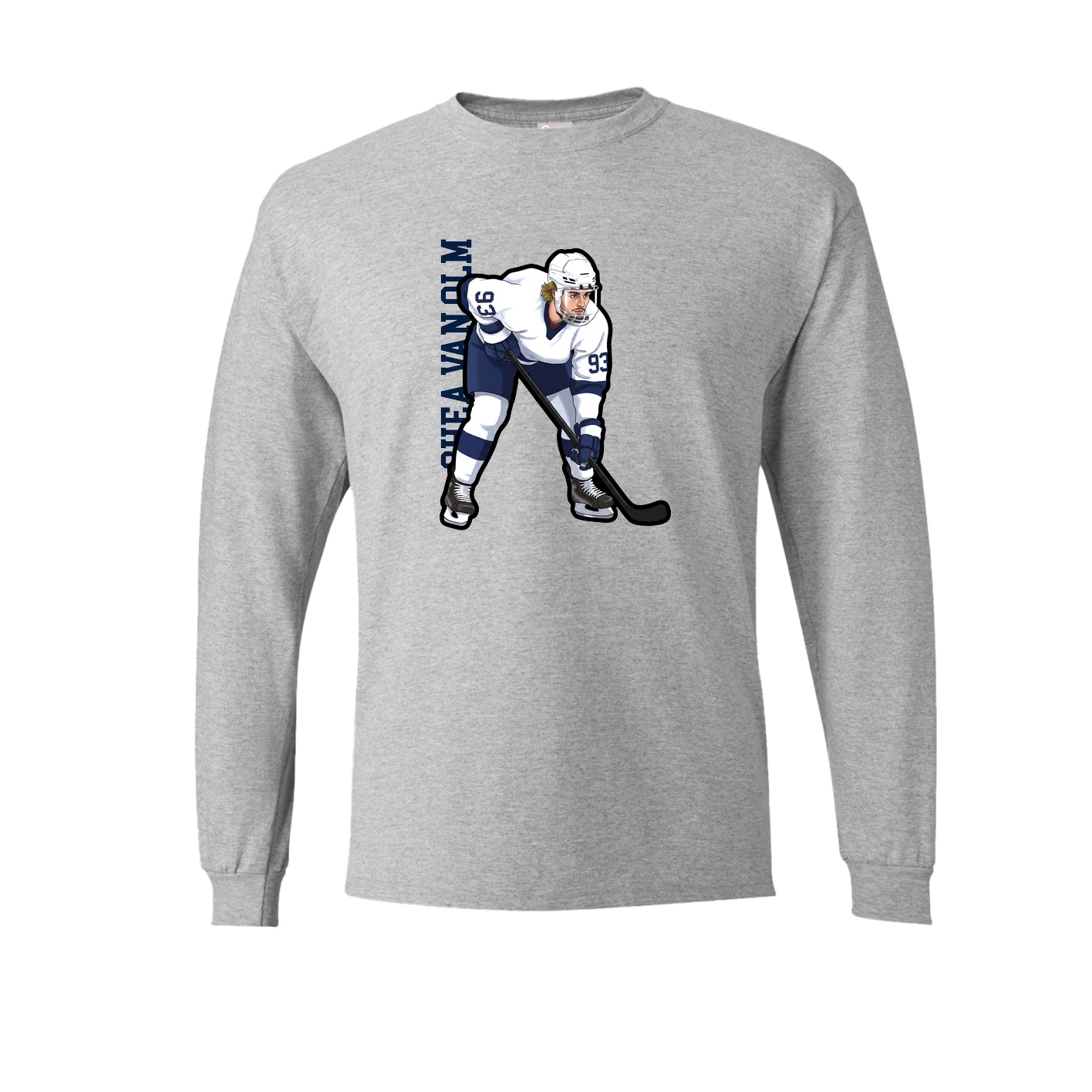 Long Sleeve Tee — Name Vertical in Grey