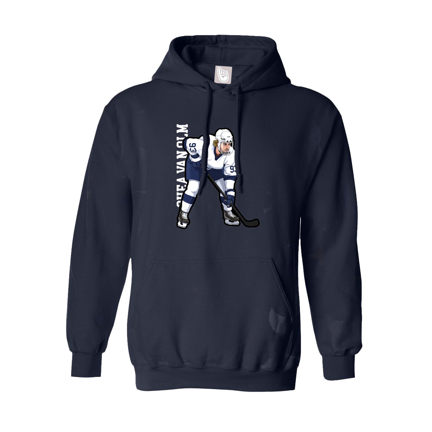 Hoodie — Name Vertical in Navy