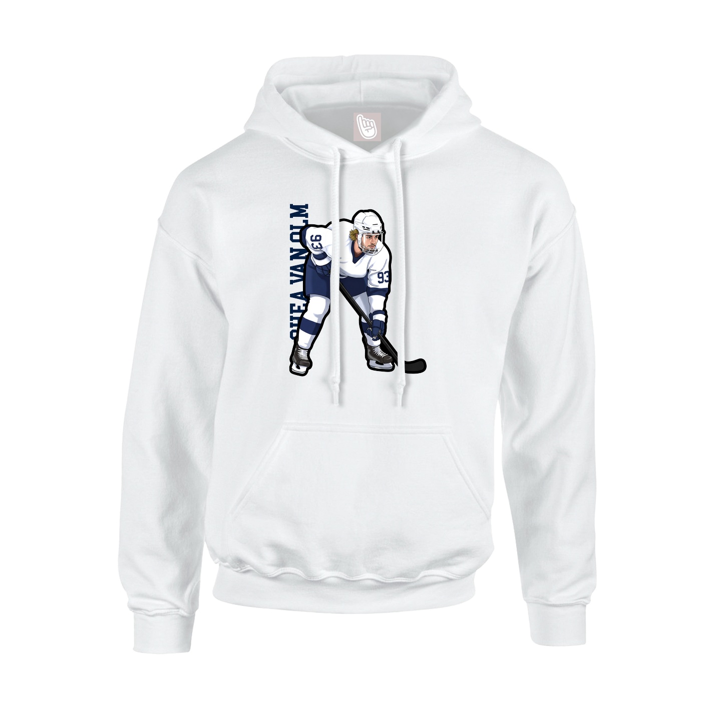 Youth Hoodie — Name Vertical in White