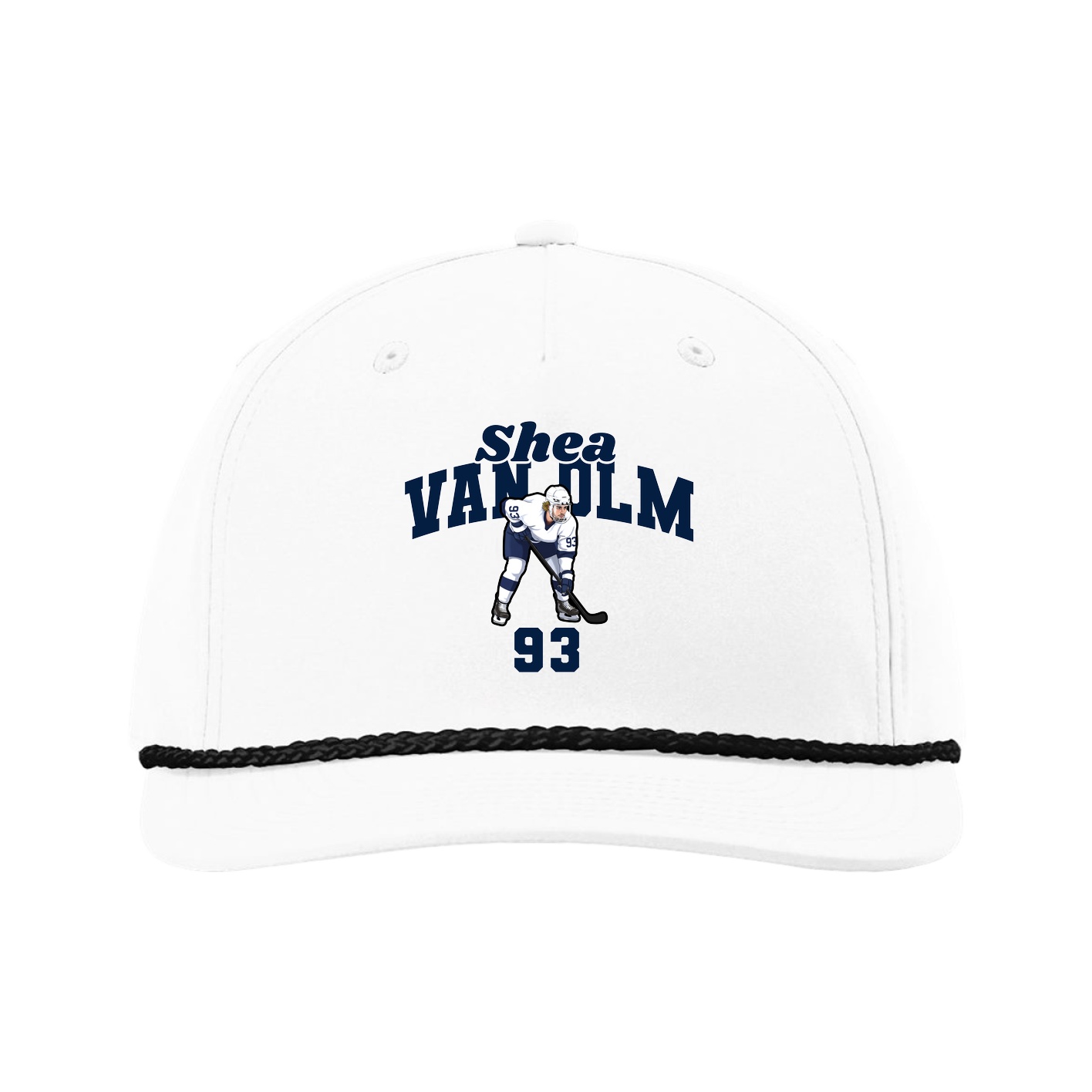 Five-Panel Classic Rope Cap — Signature Arch in White