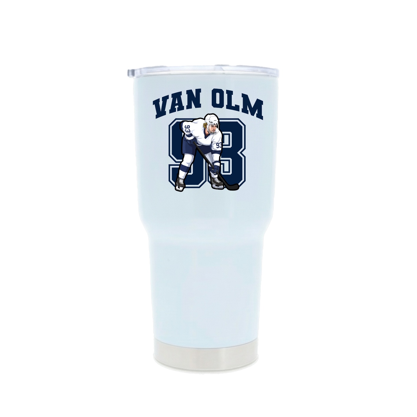 30oz Stainless Steel Tumbler — Number in White