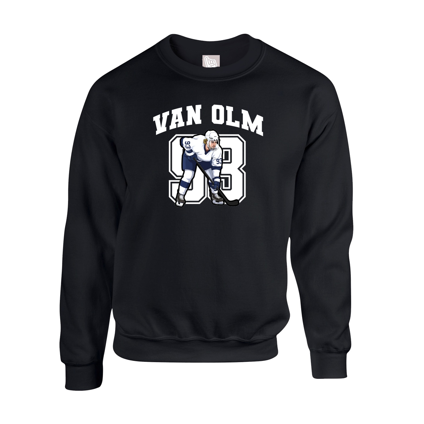 Fleece Crew — Number in Black