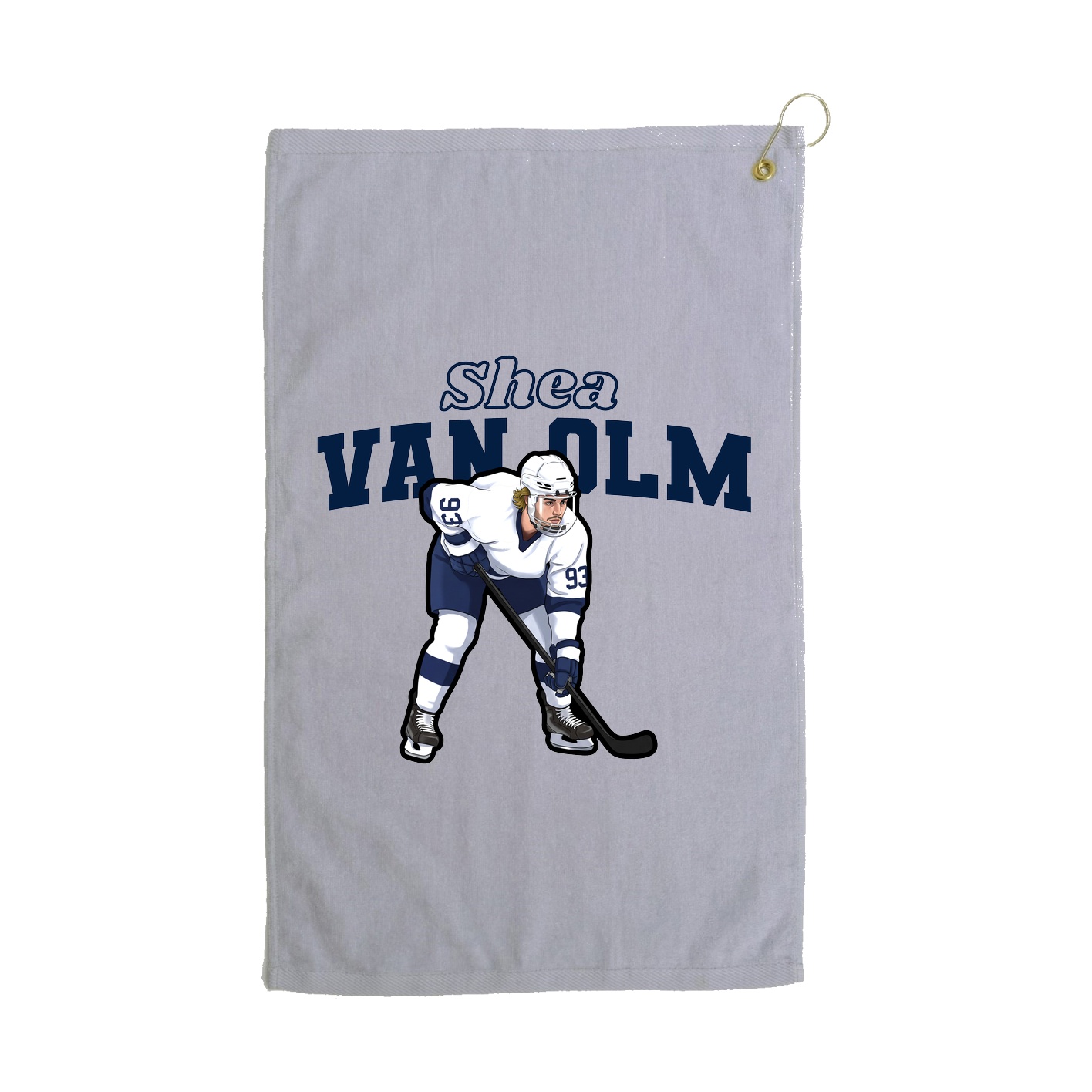 Golf Towel — Name Arch in Grey