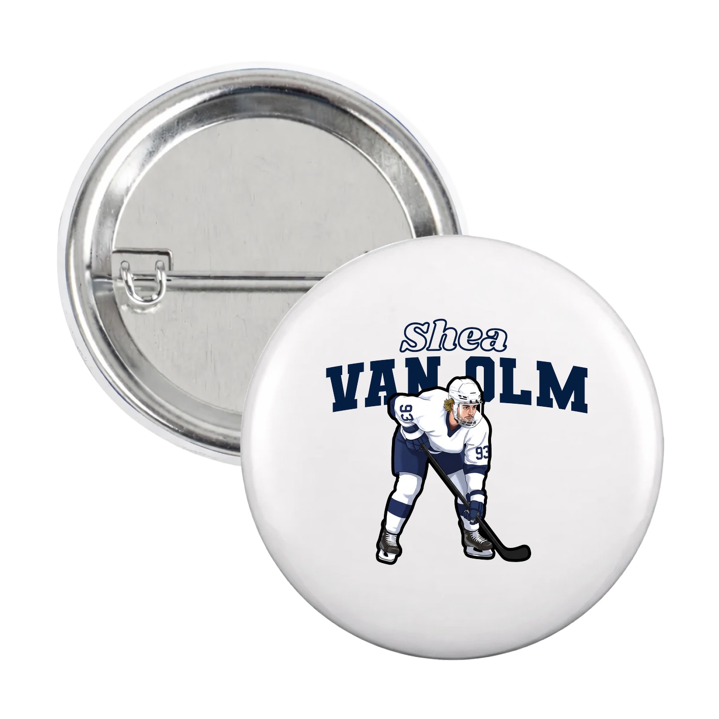 Game Day Button — Name Arch in White